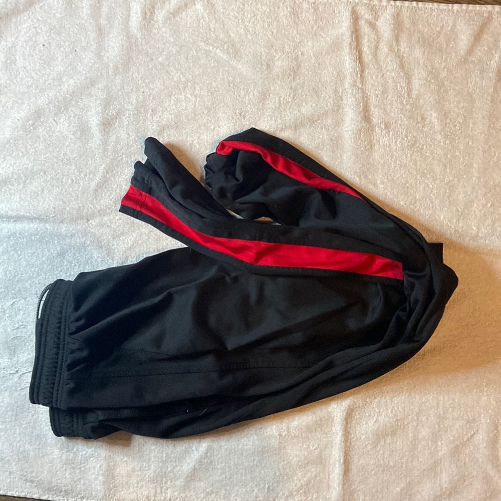 Black and red joggers
